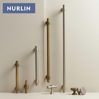 Poignées de porte de placard de cuisine en laiton massif Nurlin, style rétro français, bronze antique, poignées de tiroir, poignées de garde-robe, barre en T