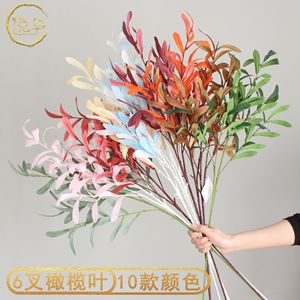 ดอกไม้ประดิษฐ์รูปใบมะกอก 6 แฉก สีส้ม ทำจากผ้าไหม ขนาด 95 ซม. ยี่ห้อ Yixuan สำหรับตกแต่งงานแต่งงานและบ้าน - Product Image 2