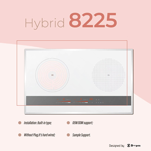 Cocina infrarroja de alta potencia de 3700W con 2 quemadores, sistema de inducción de puente medio + sistema de calentamiento, cocina eléctrica de 2 quemadores, 2 zonas de cocción - Product Image 2