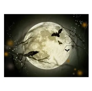 New Products Wholesale Full Round Drill Diamond Painting The Full Moon On Halloween Night Diamond Embroidery Decorating Painting