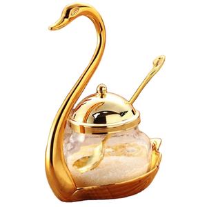 <span class=keywords><strong>Promo</strong></span> Zwaan Suikerpot Pot Saltcellar Glas Met Lepel Voor Koffie Suger Zout Suikerpot - Product Image 1