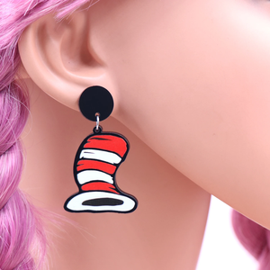 Crayon Thing 1 2 Book Lover Bookshelf Dangle Boucles <span class=keywords><strong>d</strong></span>'oreilles Teacher's Day Clear Glitter Acrylique UV Printing Jewelry for Women - Product Image 3