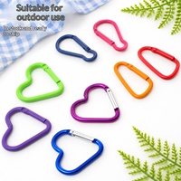 Direct usine, Mousqueton revêtu en forme de cœur, Breloque de sac colorée, Boucle à clip à ressort, Accessoire DIY multifonctionnel pour sac