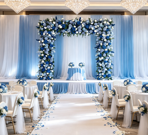 Arco Floreale di Lusso Verde e Rosa, Fiori Artificiali per Matrimoni, Archi Riutilizzabili per Feste, Sfondo per Foto Booth all'Aperto, 8 Piedi - Product Image 3