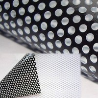 Vinyle de PVC auto-adhésif perforé à sens unique anti-décoloration pour impression UV éco-solvant