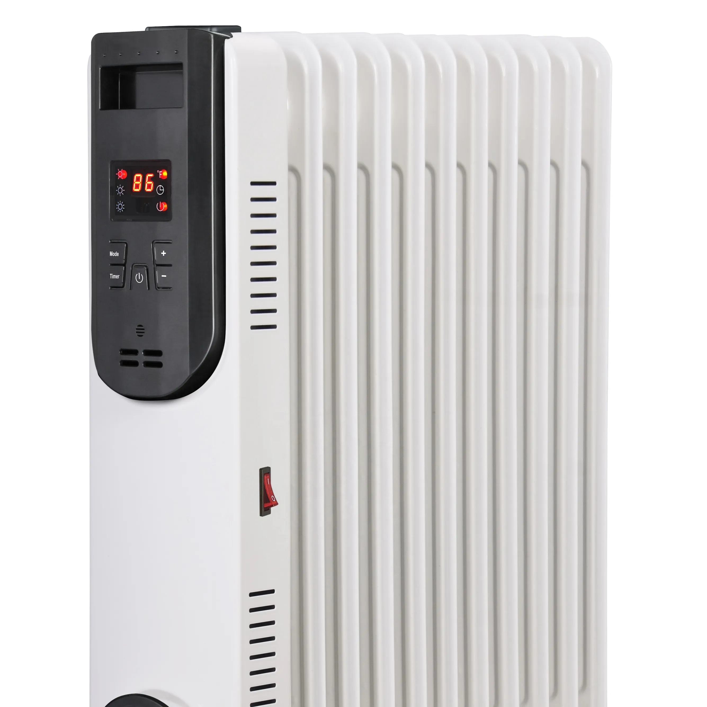Riscaldatore del radiatore riempito di olio con riscaldatore di spazio portatile elettrico telecomandato con termostato regolabile e 12 ore