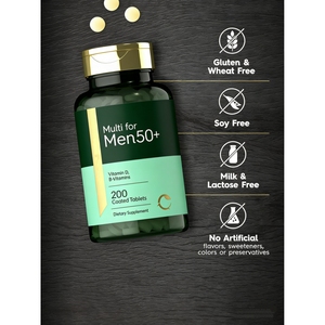 Multivitamínico para Hombres OEM 50+, 200 Cápsulas, Contiene Vitaminas B, Vitamina D, <span class=keywords><strong>Magnesio</strong></span> y Zinc, Suplemento Sin Gluten - Product Image 3