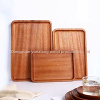 Plateau de service moderne en bois d'acacia, assiette à dîner jetable créative en bois massif, plat à condiments pour la fête, le petit-déjeuner et la charcuterie