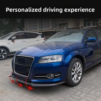 Kit carrosserie avec protections d'angle de spoiler avant pour Audi A3 8P (versions standard et modèles récents 2008-2012) – Pièces en fibre de carbone noir piano