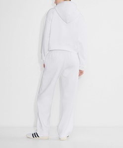 Nuova Tuta Sportiva <span class=keywords><strong>Bianca</strong></span> da Donna in Cotone, Felpe con Cappuccio Unisex con Zip Corta - Product Image 4