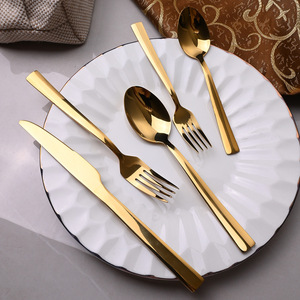 Ensemble de couverts en acier inoxydable doré, poli miroir, couteau, cuillère, fourchette, ensemble de couverts réutilisables pour mariage, fête - Product Image 5