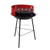 Barbecue au charbon de bois rond en acier SEJR, portable, hauteur réglable, pour jardin, 51,5 x 48 x 73,5 cm