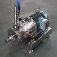 Mélangeur en ligne à cisaillement élevé monophasé en acier inoxydable SUS316L de qualité chimique et alimentaire avec moteur et pompe 220V AC