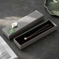 Petite boîte à bijoux pour boucles d'oreilles, emballage cadeau en papier gris avec insert noir 55 mm, présentoir de vente au détail, vente en gros