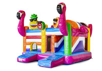 Alliance Acheter un jeu gonflable multi play flamant rose pour la famille, combo gonflable videur fête, cavalier lune marche toboggans secs à vendre