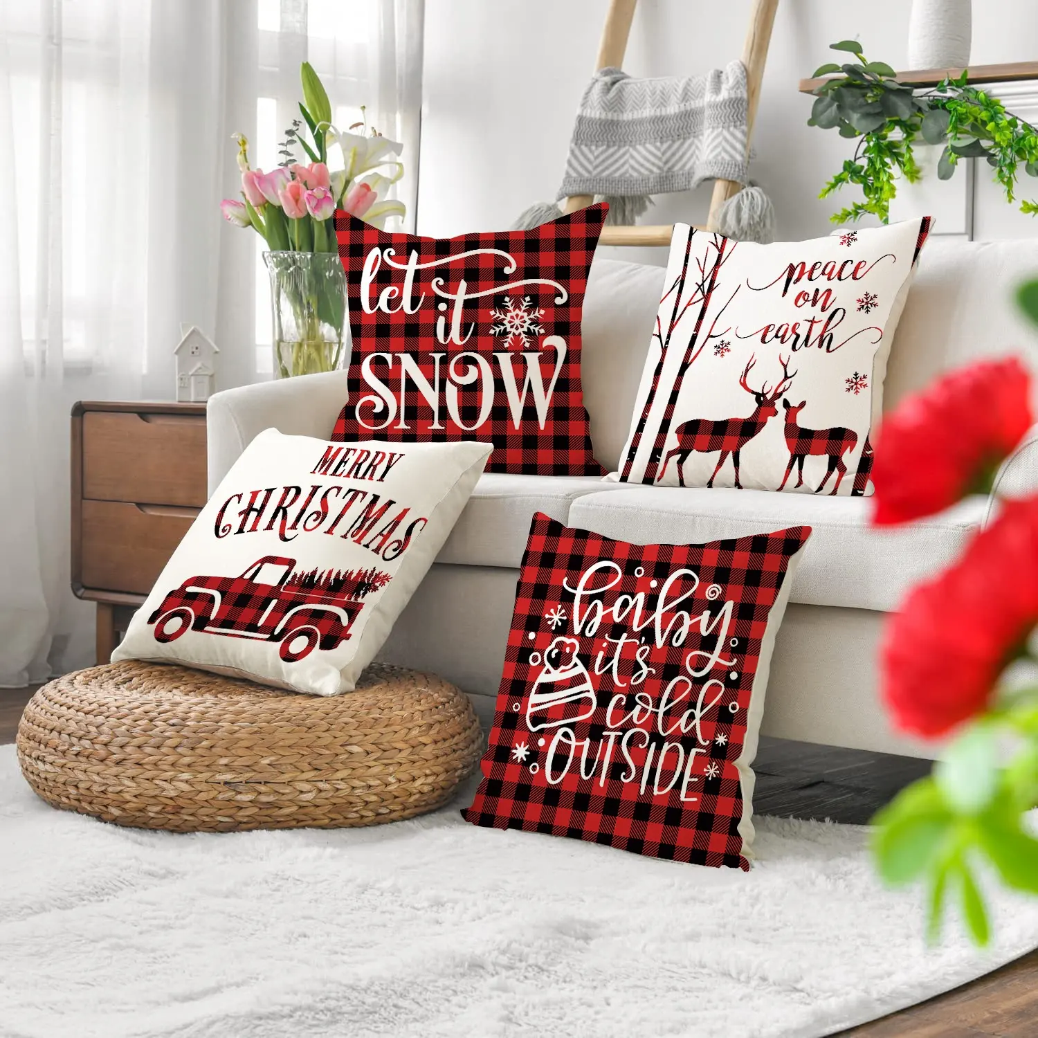 48 padrão opção Natal decoração suprimentos Snowflake Throw Pillow Case Capa de Almofada Decorativa Natal Travesseiro Capa Case