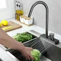 Nouvelle Robinet Mitigeur Commercial Moderne avec Douchette Extractible Flexible Gris pour Évier de Cuisine