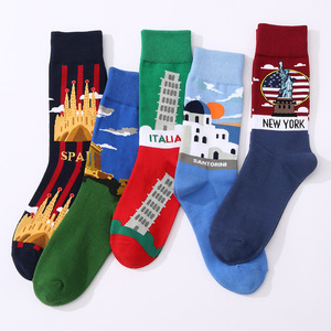 Thiết kế mới hợp thời trang thoáng khí và thoải mái vớ cotton Tòa nhà Quốc gia mốc du lịch hấp dẫn vớ - Product Image 3