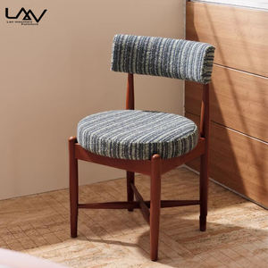 Silla de Comedor Tapizada de Estilo Nórdico para Hotel o <span class=keywords><strong>Restaurante</strong></span>, Silla de Madera con Estructura de Tela para Sala de Estar, Mueble de Lujo - Product Image 1