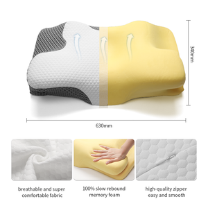 Hot Selling Horn Pillow Foam Neck Contour Orthopedic Cervical Sleep Memory Foam Pillow Side Sleeper Pillow