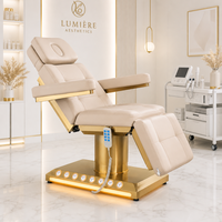 Table de traitement électrique à 4 moteurs, inclinable de 0 à 180 degrés, hauteur réglable, pour salon, spa, soins du visage, microblading, tatouage, clinique dentaire
