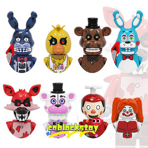 FNAF permainan horor Chica kelinci Freddy lima malam Foxy balloyboy di Freddy ini batu bata Mini blok bangunan figur mengumpulkan mainan KF6121