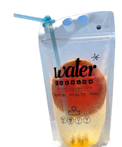 Hochwertiger Klarer Flüssigkeitsbeutel 500ml Maßgefertigter Einweg-Saftbeutel PE Standbeutel mit Reißverschluss Tiefdruck Recycelbarer Kunststoff - Product Image 1