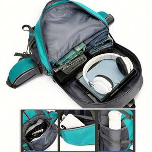 Mochila Impermeable Ultraligera de Poliéster Personalizada para Exteriores con Cierre de Cremallera de 60L para Senderismo, Trekking, Correr y Viajar - Product Image 3