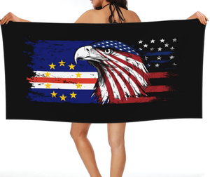 Serviette de plage unisexe de haute qualité avec design personnalisé du drapeau du <span class=keywords><strong>Cap</strong></span>-<span class=keywords><strong>Vert</strong></span>, séchage rapide, légère, en microfibre, pour les <span class=keywords><strong>vacances</strong></span> en bord de mer - Product Image 6