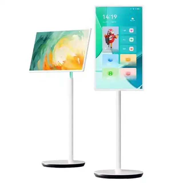 Floor-standing 32inch FHD 1080P 4K 120Hz 5200mah Battery Touch Screen Android Smart Tv Portable Movable Stand LCD LED Television