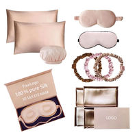 Ensemble de taies d'oreiller en soie de mûrier naturelle doux pour la peau, kit de soin nocturne, vente en gros, taille personnalisée, coffret cadeau de luxe