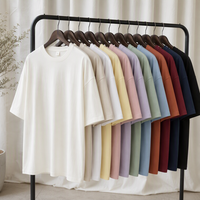 T-shirt décontracté en coton 260 GSM unisexe homme femme, coupe légèrement tombante, col rond, personnalisable avec logo, OEM ODM, commande en gros
