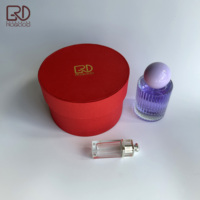 ROGOOD Boîte ronde en papier spécial rayé rouge exquis, double couche, design unique pour l'emballage de parfums et de cosmétiques P2197