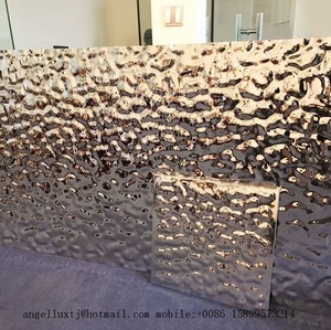 Miroir 3d mural ondulé en acier inoxydable, panneau décoratif pour effet d'ondulation de l'eau - Product Image 6