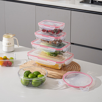 Ensemble de contenants alimentaires hermétiques en plastique transparent durable et écologique, plusieurs tailles, boîte à bento carrée en Tritan pour la cuisine