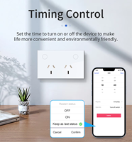 Enchufe de Pared Inteligente LangYeao Zigbee Wi-Fi Matter AU con Interruptor, Panel de Vidrio Templado, Compatible con Alexa y Google Home, Control por Temporizador