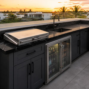 Cuisine barbecue extérieure  et station de grill pour villas Four électrique encastré sur mesure et gril en acier inoxydable - Product Image 2