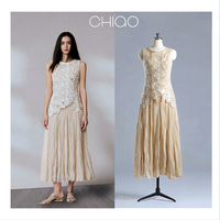 Ensemble femme élégant en dentelle, robe longue à la mode, nouvelle collection été 2026, personnalisable en usine