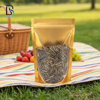 Sachet Doypack Lebei pour Stockage Alimentaire et Noix, Transparent à l'Avant, Doré à l'Arrière, avec Fermeture Ziplock, Pochette Autoportante