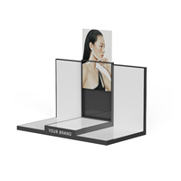 Présentoir de Comptoir Haut de Gamme pour Soins de la Peau, Présentoirs Lumineux en Acrylique pour Cosmétiques avec Affiche Insérable