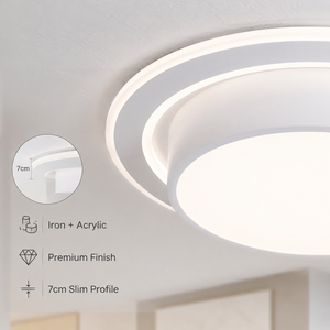 Plafonnier LED rond moderne 140W en acrylique et fer, télécommande, variateur de lumière, tricolore, montage en surface pour salon et chambre - Product Image 3