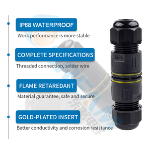 Giấc mơ bắt đầu IP68 ngoài trời không thấm nước cáp điện kết nối 2 cách <span class=keywords><strong>3</strong></span> pin hộp nối với dây nối mở rộng dây - Product Image 4