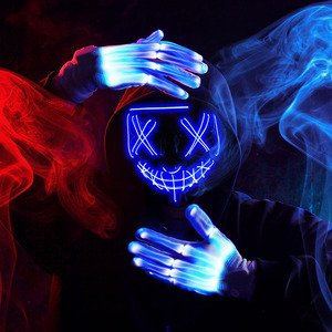 Luckykoo EL Cold Light Halloween Mask LED Luminous <b>V</b> Mask for Party <b>Bar</b> Party Masks - Product Image 2