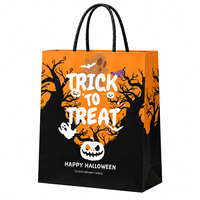 Sacs en papier personnalisés pour Halloween, sacs cadeaux en kraft avec poignées pour boutiques et emballages saisonniers