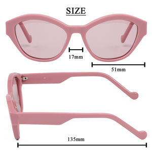 Dayanıklı Vintage Oval Şekilli Düz Renkler UV400 CR39 Dayanıklı Lens Uyumlu Parlak Asetat El Yapımı Güneş Gözlüğü - Product Image 2