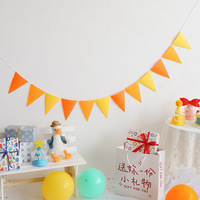 Guirlande de fanions triangulaires en feutre pour Baby Shower, Mariage, Anniversaire, Rentrée scolaire, Nouvel An, 17 cm, Bannière de couleur personnalisable
