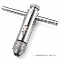 Kunci Tap Ratchet Reversibel M5-M12 Gagang T Batang Geser Penahan Tap Diameter 1 1/2 untuk Perbaikan Ulir Bengkel Mesin