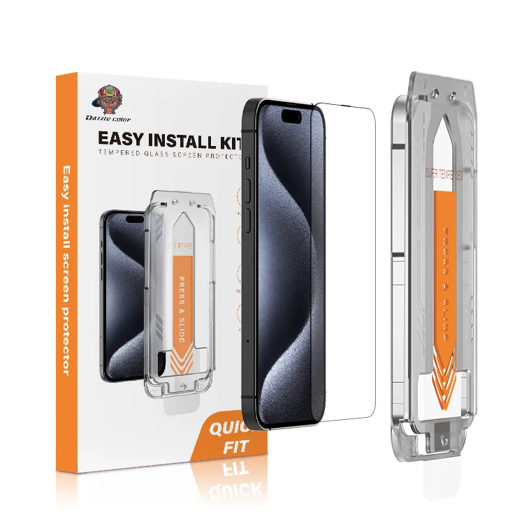 1-2 Packs Vidro 3D Full Frame Premium Dureza Temperada 9H Borda Suave Fácil de Aplicar para iPhone 12 13 14 15 Pro Max