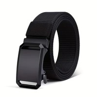 Ceinture tactique décontractée en nylon pour hommes de 1.5 pouces avec boucle coulissante sans trous, garniture réglable pour les jeans, équipement de défense personnelle
