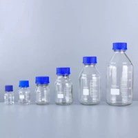 Bouteille en verre brun en gros, 250 ml, 500 ml, résistante aux hautes températures, avec bouchon à vis, pour réactifs chimiques, échantillon gratuit